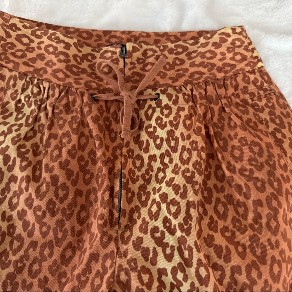 Venus Burnt Orange Brown Animal Print Denim Jogger Pants Size 4 NWOT Mom Jeans - Picture 8 of 8